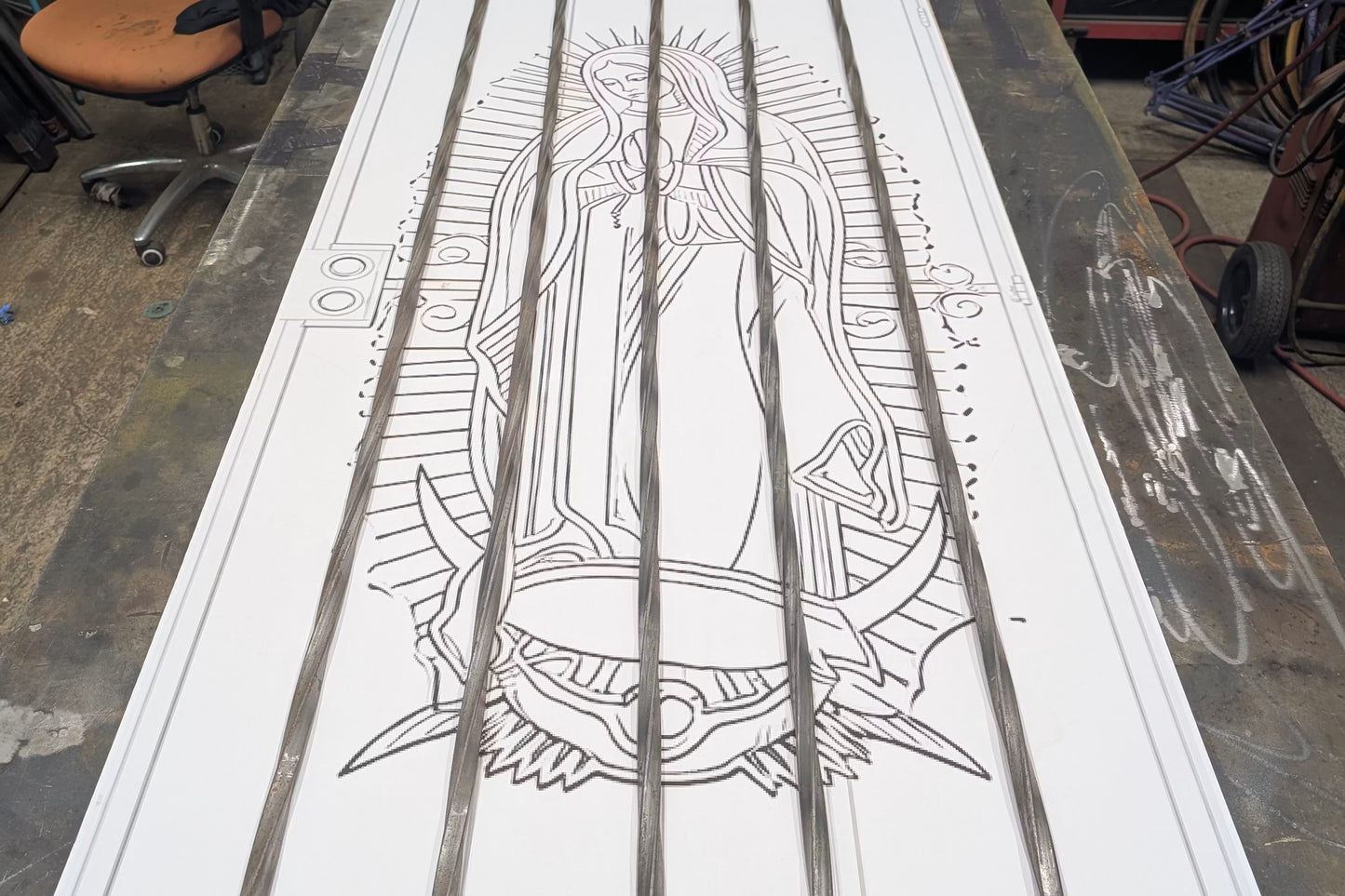 Virgin Mary Security Door